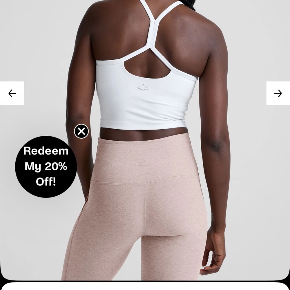 Beyond Yoga Charcoal Racerback Crop Tank with built-in bra, M - Picture 6 of 6